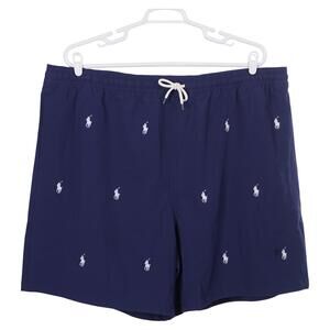 NWOT Polo Ralph Lauren Traveler Swim Trunks 4XLT Blue Pony Pockets Lined Shorts